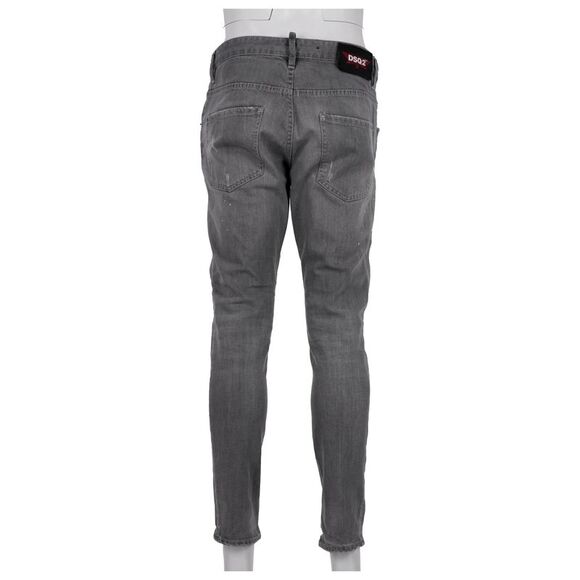 Dsquared2 Distressed Slim-Fit Jeans in Grey Cotton Denim - Picture 2 of 10